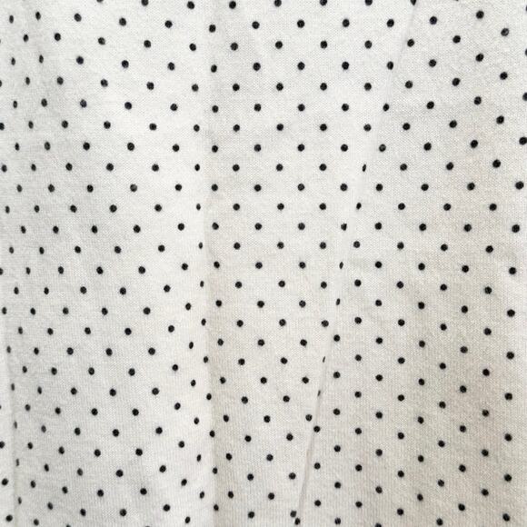 Talbots Sleeveless Knit Top Women's Medium White Polka Dot Print - Picture 2 of 8